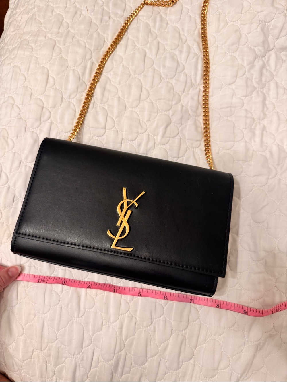 Cute Leather Shoulder Bag with Gold - Picture 3 of 12